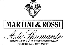 MARTINI & ROSSI ASTI SPUMANTE DENOMINAZIONE DI ORIGINE CONTROLLATA SPARKLING ASTI WINE logo