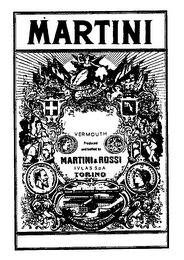MARTINI VERMOUTH PRODUCED AND BOTTLED BY MARTINI & ROSSI IVLAS S.P.A. TORINO STABILMENTO IN PESSIONE TORINO logo