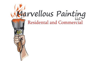 MARVELLOUS PAINTING LLC. RESIDENTIAL AND COMMERCIAL MP logo