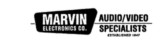 MARVIN ELECTRONICS CO. AUDIO/VIDEO SPECIALISTS ESTABLISHED 1947 logo