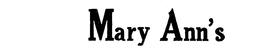 MARY ANN'S logo