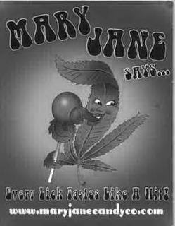 MARY JANE SAYS..EVERY LICK TASTES LIKE A HIT WWW.MARYJANECANDYCO.COM logo