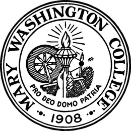 MARY WASHINGTON COLLEGE ···1908···PRO DEO DOMO PATRIA logo