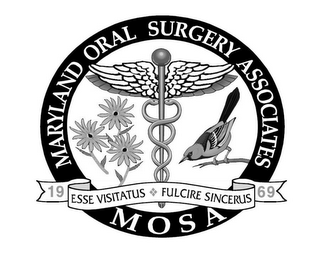 MARYLAND ORAL SURGERY ASSOCIATES 1969 ESSE VISITATUS FULCIRE SINCERUS MOSA logo