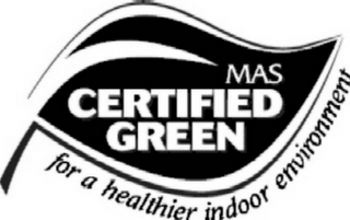 MAS CERTIFIED GREEN FOR A HEALTHIER INDOOR ENVIRONMENT logo