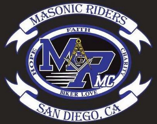 MASONIC RIDERS, FAITH, CHARITY, BIKER LOVE, HOPE, MR,MC logo