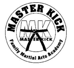 MASTER KICK FAMILY MARTIAL ARTS ACADEMY MK MASTER KICK logo