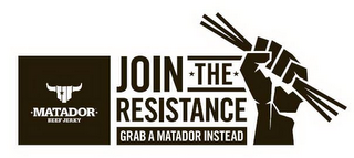 MATADOR BEEF JERKY JOIN THE RESISTANCE GRAB A MATADOR INSTEAD logo