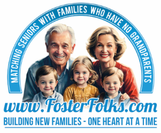 MATCHING SENIORS WITH FAMILIES WHO HAVE NO GRANDPARENTS WWW.FOSTERFOLKS.COM BUILDING NEW FAMILIES - ONE HEART AT A TIME logo