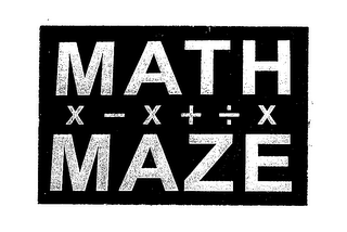 MATH MAZE X - X + ÷ X logo