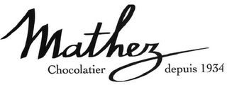 MATHEZ CHOCOLATIER DEPUIS 1934 logo