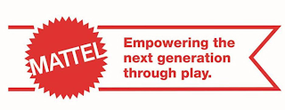MATTEL EMPOWERING THE NEXT GENERATION THROUGH PLAY. logo