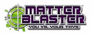 MATTER BLASTER YOU VS. YOUR TOYS logo