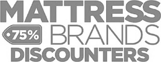 MATTRESS 75% BRANDS DISCOUNTERS logo