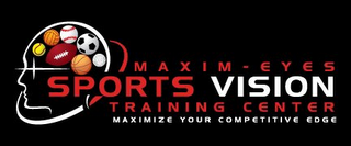 MAXIM EYES SPORTS VISION TRAINING CENTER. MAXIMIZE YOUR COMPETITIVE EDGE. logo
