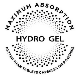 MAXIMUM ABSORPTION HYDRO GEL BETTER THAN TABLETS CAPSULES OR POWDERS logo