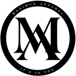 MAXIMUS APPAREL IT'S IN YOU MA logo