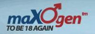 MAXOGEN TO BE 18 AGAIN logo