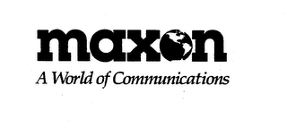 MAXON A WORLD OF COMMUNICATIONS logo