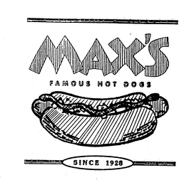 MAX'S FAMOUS HOT DOGS SINCE 1928 logo