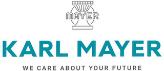 MAYER KARL MAYER WE CARE ABOUT YOUR FUTURE logo