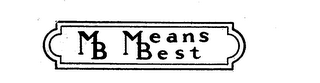 MB MEANS BEST logo