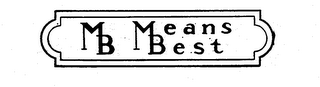 MB MEANS BEST logo