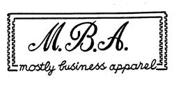 M.B.A. MOSTLY BUSINESS APPAREL logo