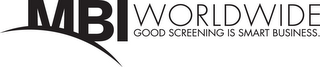MBI WORLDWIDE GOOD SCREENING IS SMART BUSINESS. logo