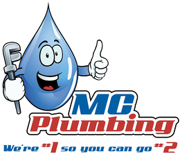 MC PLUMBING WE'RE #1 SO YOU CAN GO #2 logo