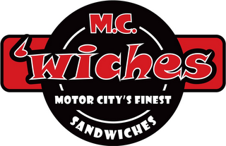 M.C. 'WICHES MOTOR CITY'S FINEST SANDWICHES logo