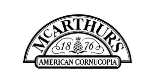 MCARTHUR'S 1876 AMERICAN CORNUCOPIA logo