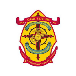 MCB CAMP LEJEUNE NC SERVICE AND SUPPORT TO MARINE EXPEDITIONARY FORCES HOME OF EXPEDITIONARY FORCES IN READINESS SEMPER FIDELIS logo