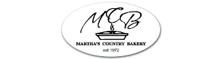 MCB MARTHA'S COUNTRY BAKERY EST 1972 logo