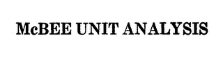 MCBEE UNIT ANALYSIS logo