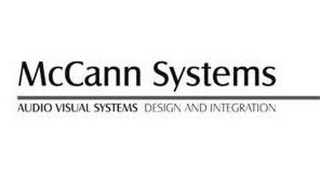 MCCANN SYSTEMS AUDIO VISUAL SYSTEMS DESIGN AND INTEGRATION logo