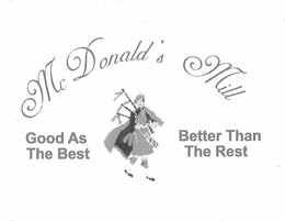 MCDONALD'S MILL GOOD AS THE BEST BETTERTHAN THE REST logo