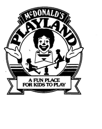 MCDONALDS PLAYLAND A FUN PLACE FOR KIDS TO PLAY logo