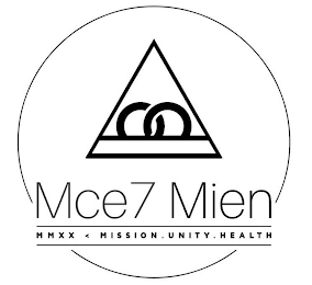 MCE7 MIEN MMXX MISSION . UNITY . HEALTH logo