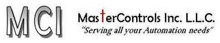 MCI MASTERCONTROLS INC. L.L.C. "SERVING ALL YOUR AUTOMATION NEEDS" logo
