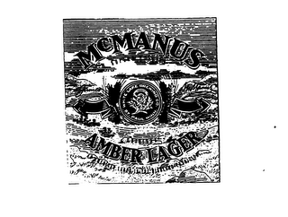 MCMANUS AMBER LAGER SUPERB QUALITY ORIGINAL WHITE LAKE BREWING CO. ST. PAUL MINN. AN AMERICAN LAGER IN THE HIGHLAND TRADITION JAMES MCMANUS logo