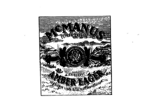 MCMANUS ORIGINAL AMBER LAGER JAMES MCMANUS SUPER QUALITY WHITE LAKE BREWING CO. ST. PAUL MINN. AN AMERICAN LAGER IN THE HIGHLAND TRADITION logo