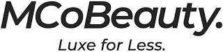 MCOBEAUTY. LUXE FOR LESS. logo