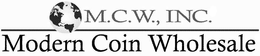 M.C.W., INC. MODERN COIN WHOLESALE logo