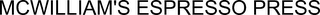 MCWILLIAM'S ESPRESSO PRESS logo