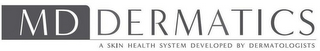 MD DERMATICS A SKIN HEALTH SYSTEM DEVELOPED BY DERMATOLOGISTS logo