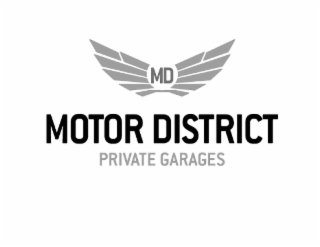 MD MOTOR DISTRICT PRIVATE GARAGES logo