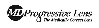 MD PROGESSIVE LENS THE MEDICALLY CORRECT LENS logo