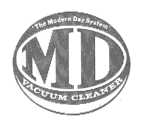 MD 'THE MODERN DAY SYSTEM' VACUUM CLEANER logo