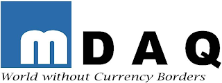 MDAQ WORLD WITHOUT CURRENCY BORDERS logo